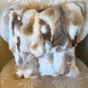 Genuine Rabbit Fur Throw Pillow
